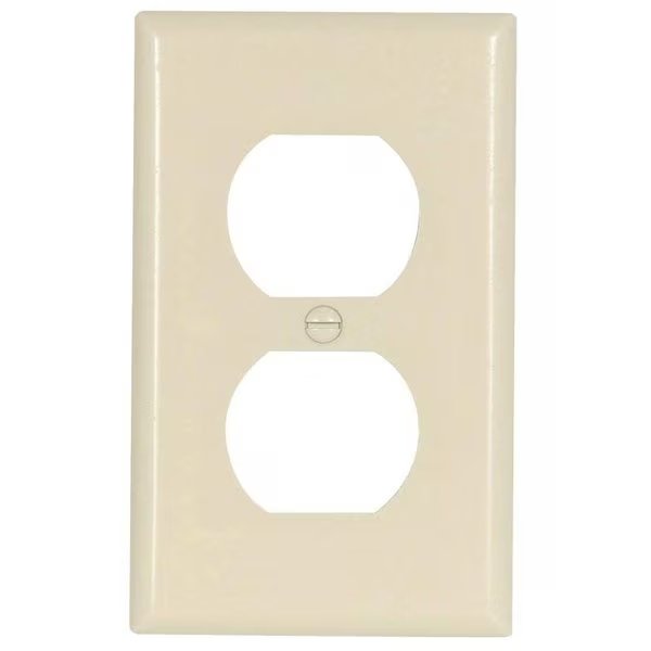 Receptacle Wallplate, 412 in L, 234 in W, 1 Gang, Thermoset, Light Almond, Eaton Wiring Devices, Mfr#: 2132LA-BOX